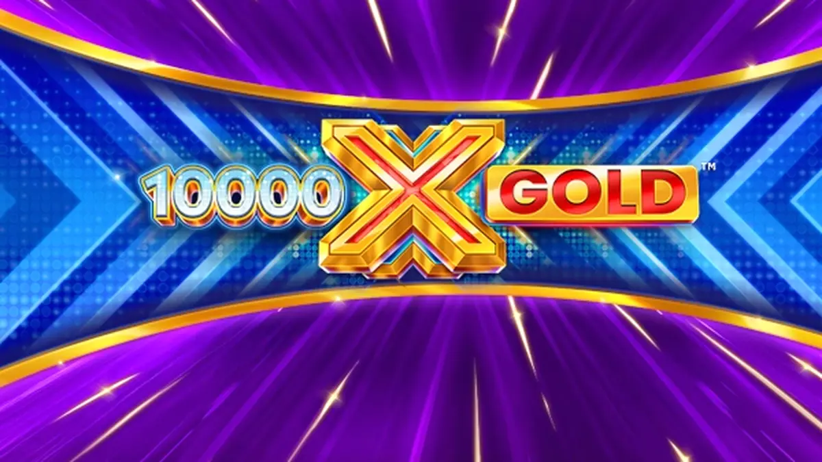 Interface dourada e brilhante do slot 10,000 X Gold